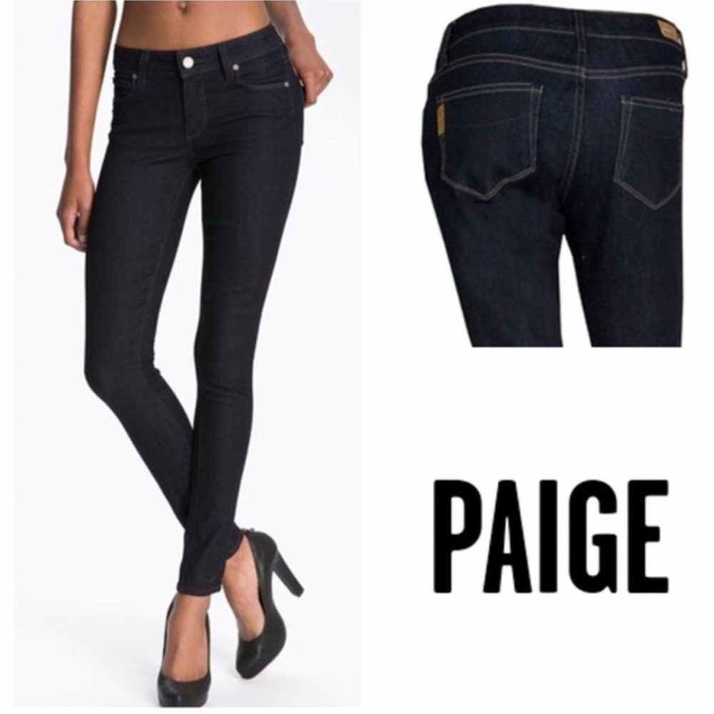 PAIGE Dark Wash Denim Jeans Peg Super Skinny